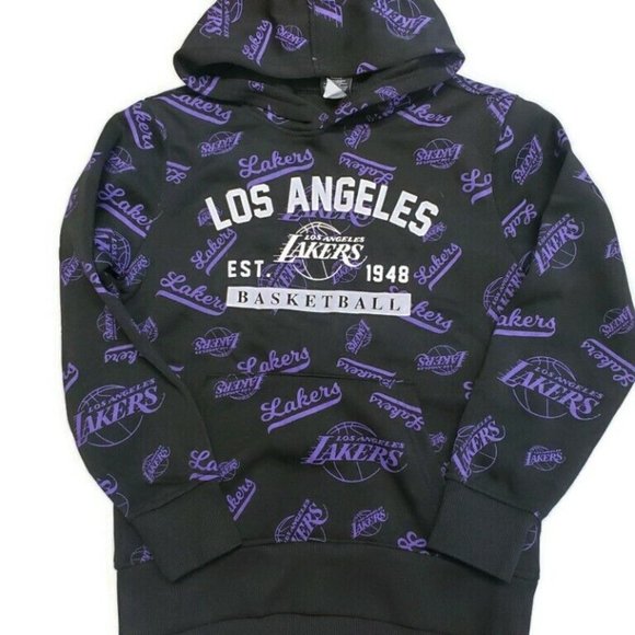UNK Other - NBA Boys Los Angeles Lakers Basketball Hoodie Sweatshirt Purple Black Youth S(8)
